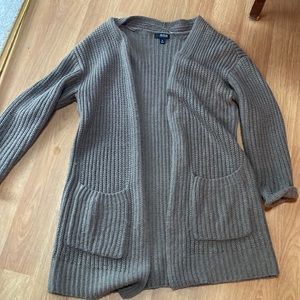 Cableknit cardigan sweater coat
